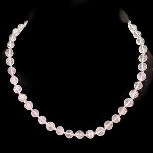 AMETHYST DELICATE LIGHT PURPLE BEADED NECKLACE 8 1/4” DROP GOLDTONE CLASP